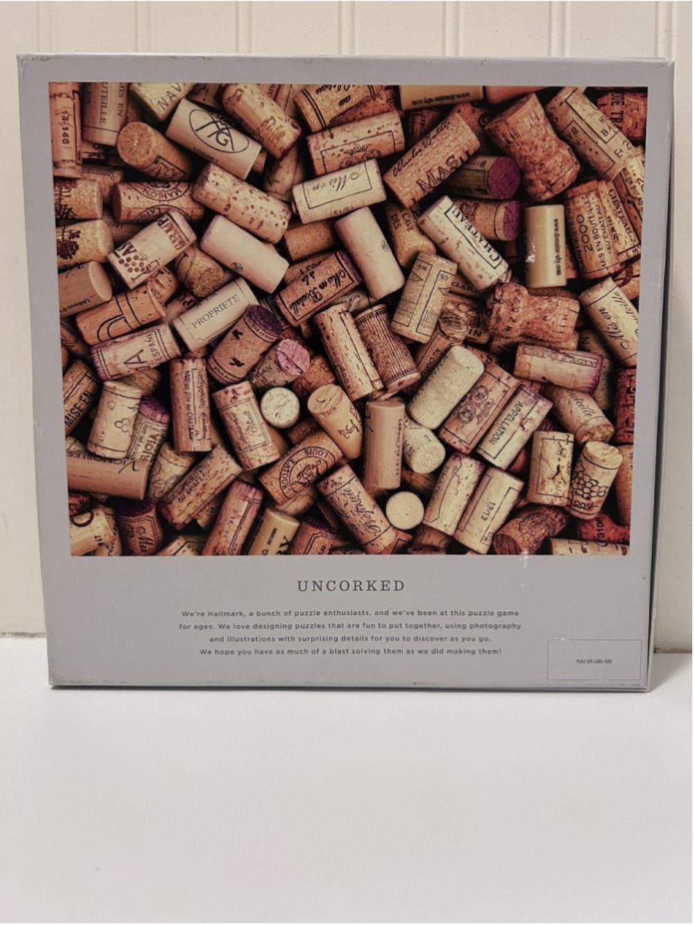 Hallmark Uncorked 1000 Piece Jigsaw Puzzle 30x24in Brown Wine Cork Photo Art